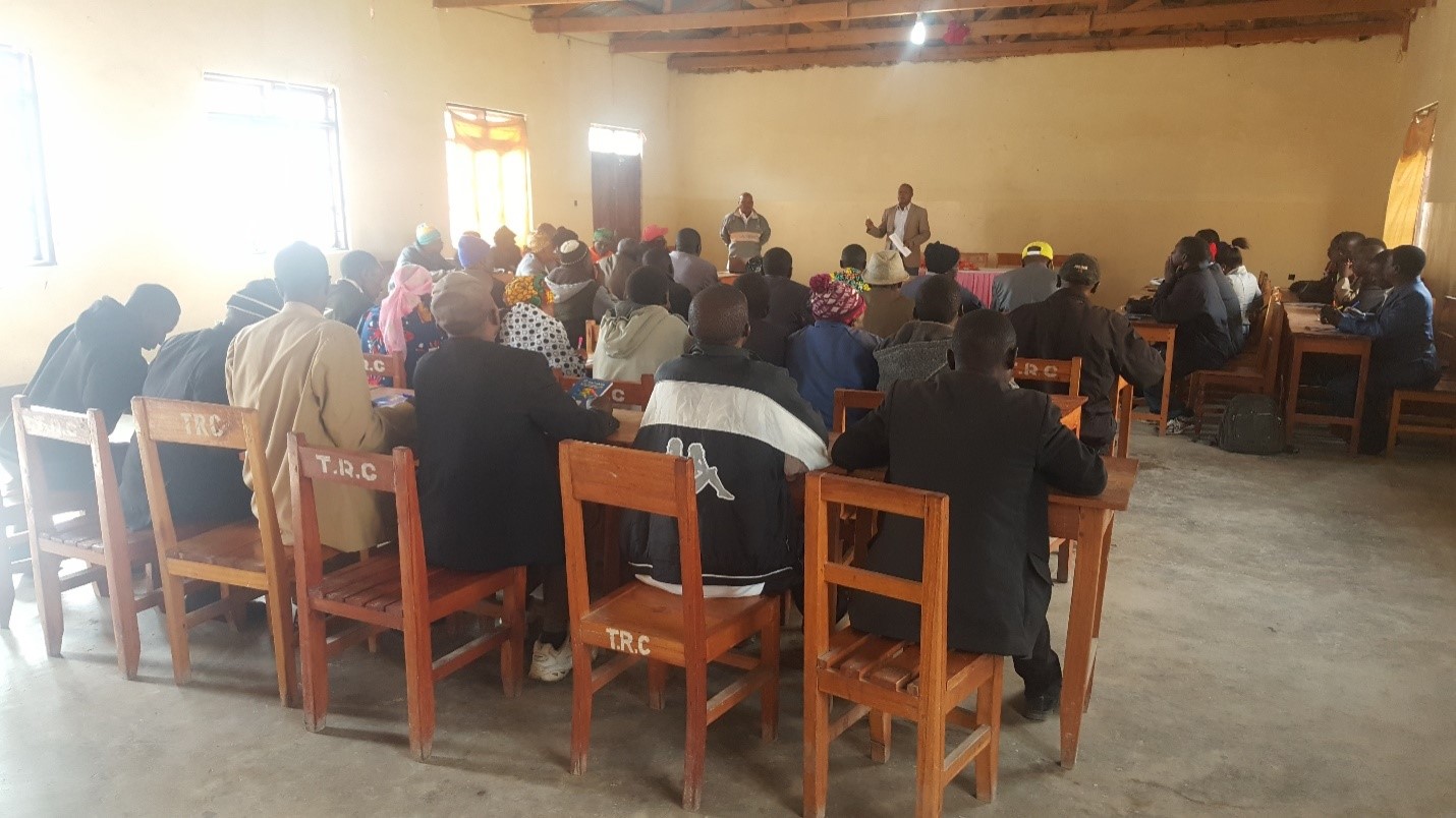 A class of tree growers smallholder farmers receiving training on forest certification process using Forest Stewardship Council Standards FSC standards in Tanzania