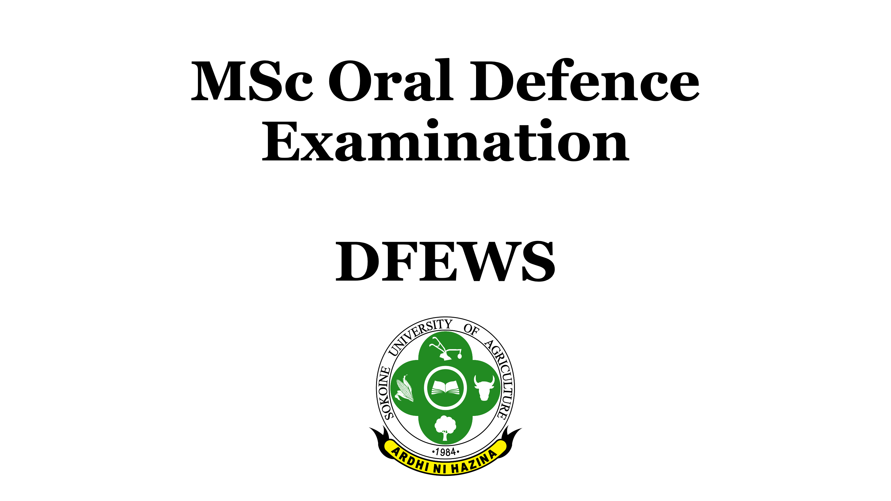 DFEWS Oral Defence