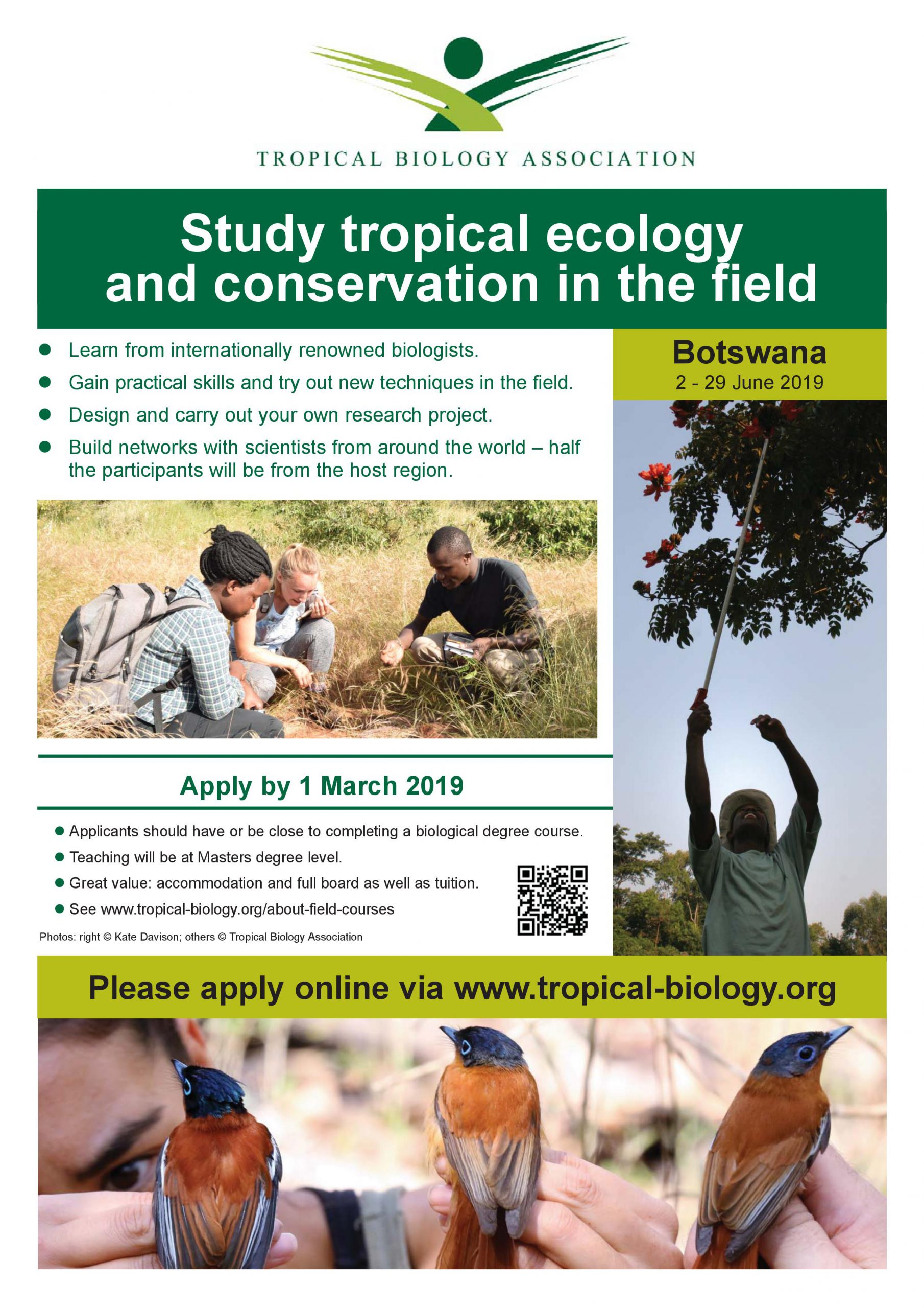 Study tropical ecologyStudy tropical ecologyand conservation in the field