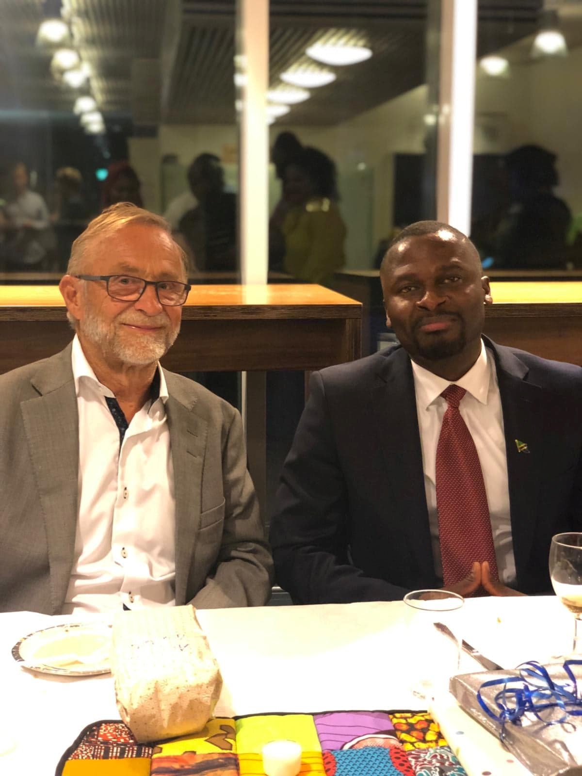 Dr. Nyamoga with his Main Supervisor Professor Birger Solberg during Dinner party After successfully defending his PhD