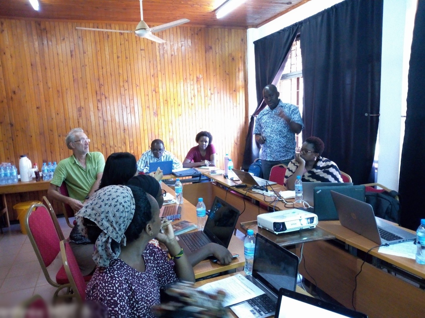 Prof. Japhet J. Kashaigili Co Principal Investigator presenting DCP project progress for SUA Team and the Work plan